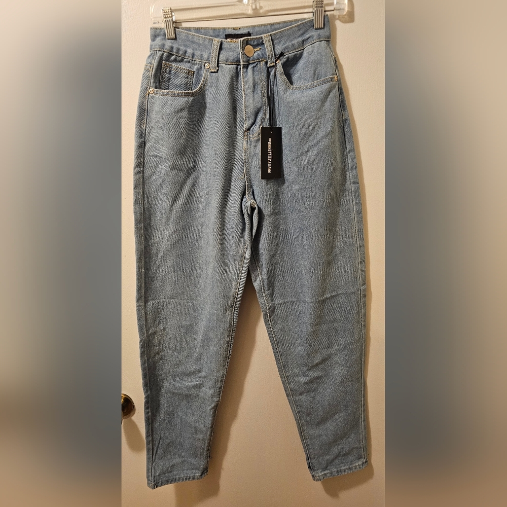 PrettyLittleThing Light Blue Wash Basic‎ Dad Jeans Women's Size 6 NWT